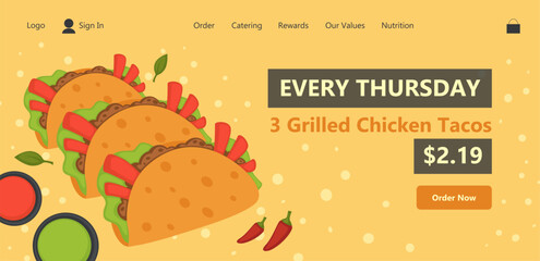 Every thursday grilled chicken tacos with discount