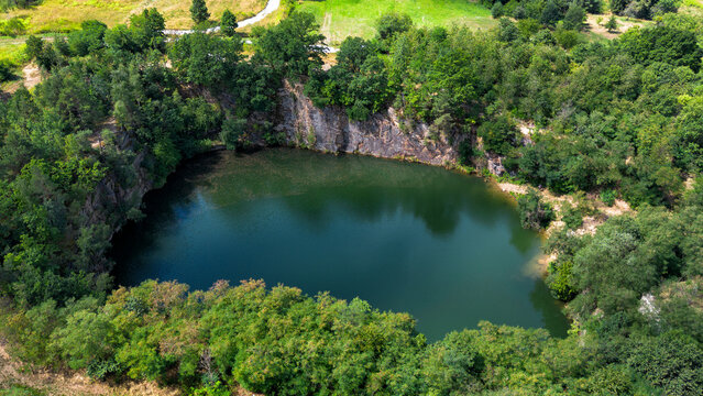 Abandoned Chwałków quarry, Lower Silesian Voivodeship.