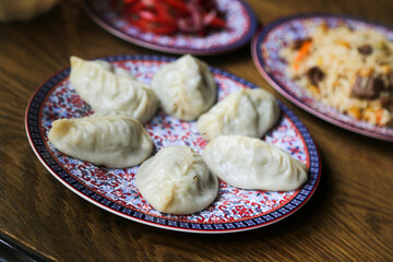 Traditional homemade dumplings stuffed with meat