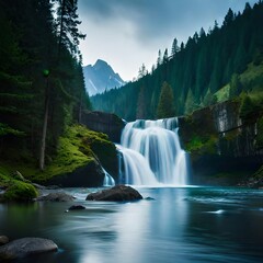 Fototapeta premium waterfall in the mountains