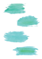 Sky blue watercolor brushstroke poster or banner design vector set