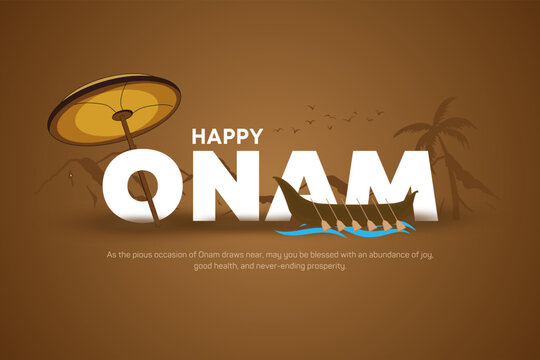 happy onam Kerala boat race competition. vector illustration design