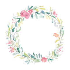 Fototapeta na wymiar Pink and Green Floral Wreath wedding flower Illustration