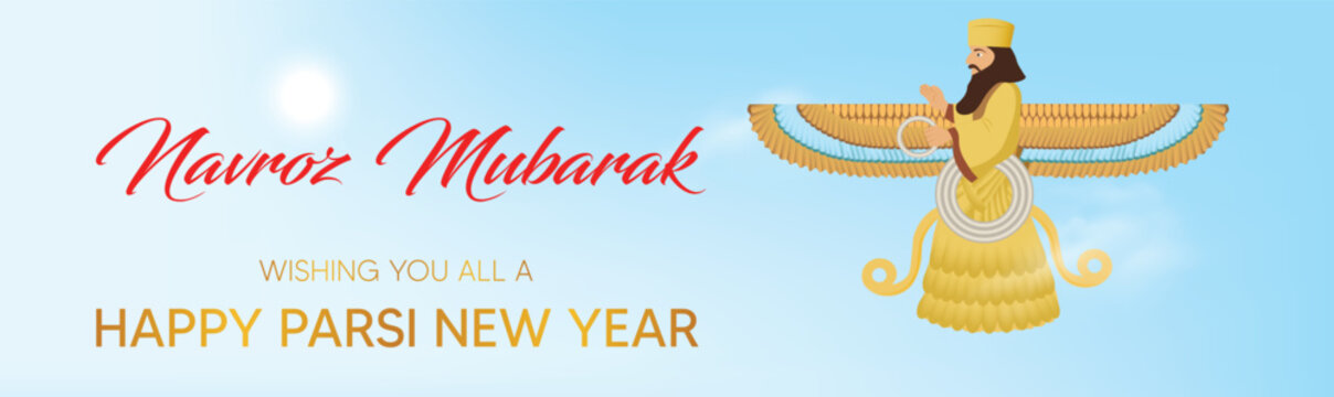 Navroz greeting. Iranian and Parsi new year with Text navroz mubarak (happy new year). vector, banner, poster , flyer