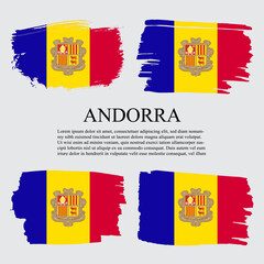 Andorra flag brush concept. Flag of Andorra grunge style banner background