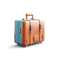 Travel Suitcase Isometric Low Poly Icon. Multicolor luggage, suitcase, bag. Colorful design element for summer vacation project. Isolated on white background.