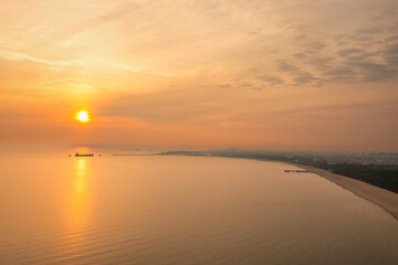 Beach of the Baltic Sea in Gdansk at sunrise. Poland © Patryk Kosmider
