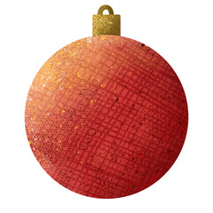 red Christmas ball isolated on white background