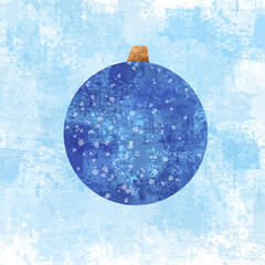 blue Christmas ball on light blue background
