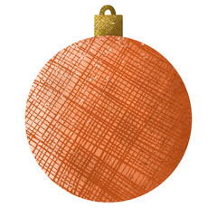 orange Christmas ball isolated on white background