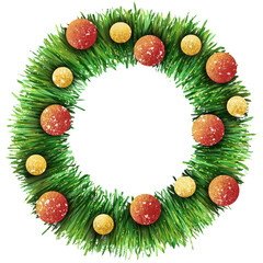 Christmas wreath isolated on white background