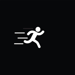 man fast run icon, rush icon vector illustration