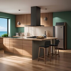 beautifull full view wooden kitchen 