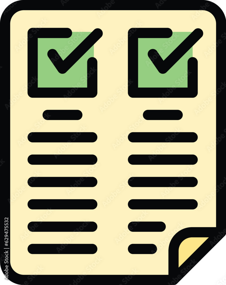 Poster Approved user doc icon outline vector. New login. Register online color flat - Posters