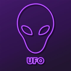 alien neon sign, modern glowing banner design, colorful modern design trend on black background. Vector illustration.