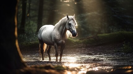 Captivating unicorn ai photography capturing the enchanting beauty of these mythical creatures.