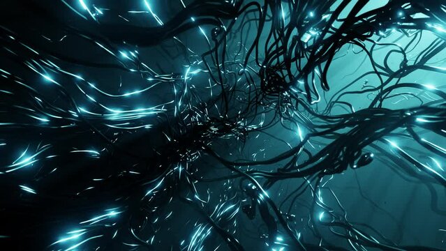 Abstract and chaotic movement of lines in space