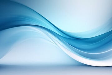 Fototapeta premium Abstract Blue Wave on Gray Background with Copy Space, Generative AI