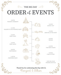 Wedding Day timeline - vector infographic template - 629476360