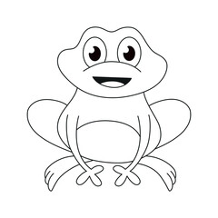cute little frog. Outline illustration