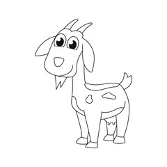 Goat. Domestic farm animal. Outline illustration