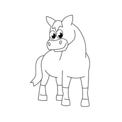 Horse. Outline illustration of Farm animal
