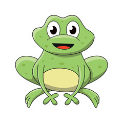 Cute little frog. Cartoon illustration