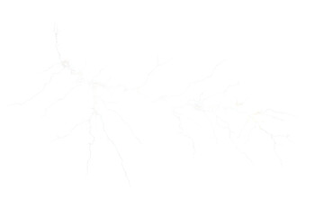 White Lightning isolated on transparent background , generative ai