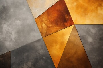 a triangle background with orange, black and brown, Generative Ai
