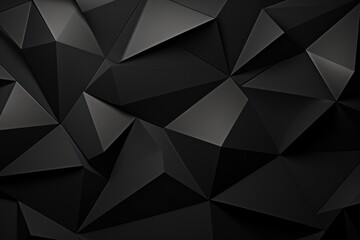 Fototapeta premium abstract geometric background, an abstract black colored background with triangular shapes. Generative Ai