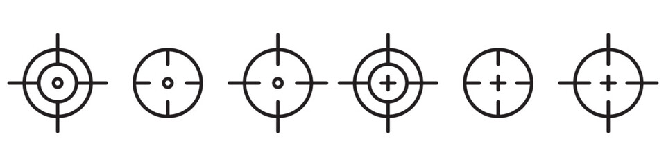 Target line icon set simple design