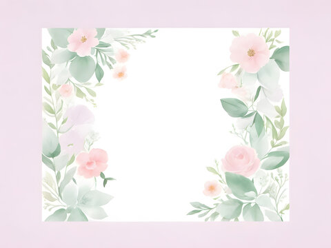 flower wreath wedding invitation card template 