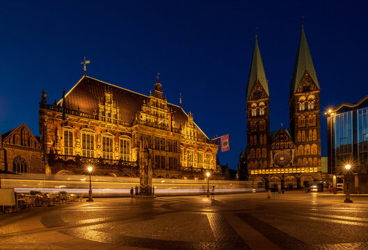 Bremen Rathaus Blaue Stunde Nacht