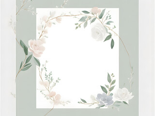 flower wreath wedding invitation card template 