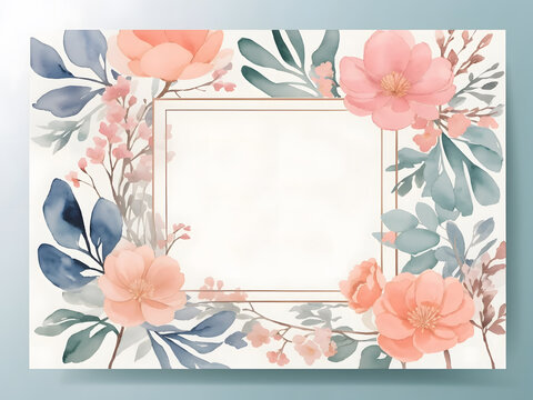 flower wreath wedding invitation card template 