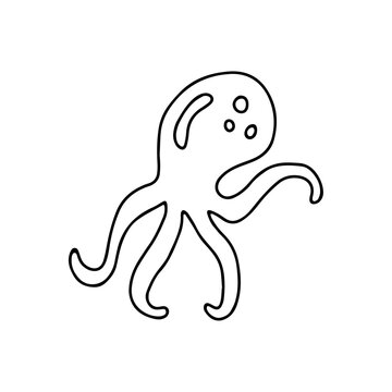 Hand drawn vector illustration of an octopus