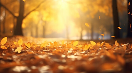 Autumn alley with beautiful golden colors and leaves / foliage.


Generative AI