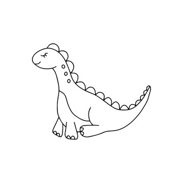 Hand drawn vector illustration of dinosaur,