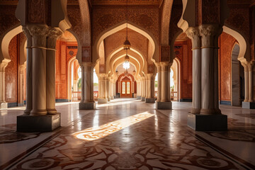 Fototapeta premium Welcome to Serenity: The Majestic Entrance of the Mosque