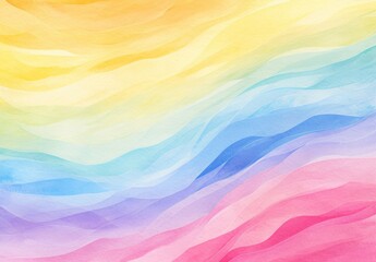 Fototapeta premium rainbow stripes watercolor background image, waves