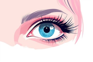 illustration drawn eye close-up on a white background