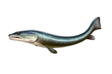 Fish isolated on transparent background , generative ai