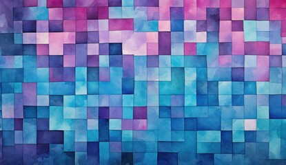 abstract mosaic blue, purple  background with squares