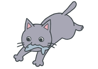 お魚くわえたドラ猫