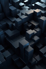 Obraz premium Abstract vertical background, black cubes. Background for the site, application. AI generative.