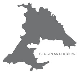 Giengen an der Brenz German city map grey illustration silhouette shape