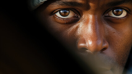 African black man portrait looking at camera