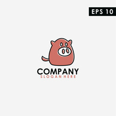 Pig Logo Design. Pig Logo Template. Modern Design. Flat Logo. Vector Illustration