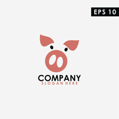 Pig Logo Design. Pig Logo Template. Modern Design. Flat Logo. Vector Illustration