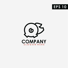 Line Of Pig Logo Design. Pig Logo Template. Modern Design. Flat Logo. Vector Illustration